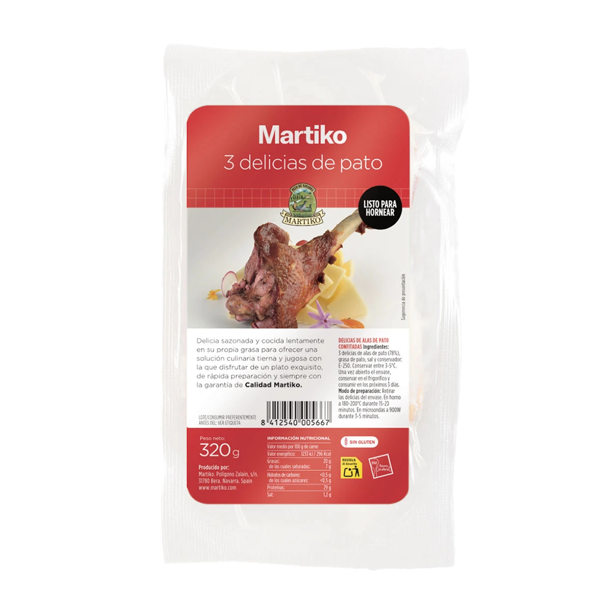 Delicias de pato en confit Martiko 320g