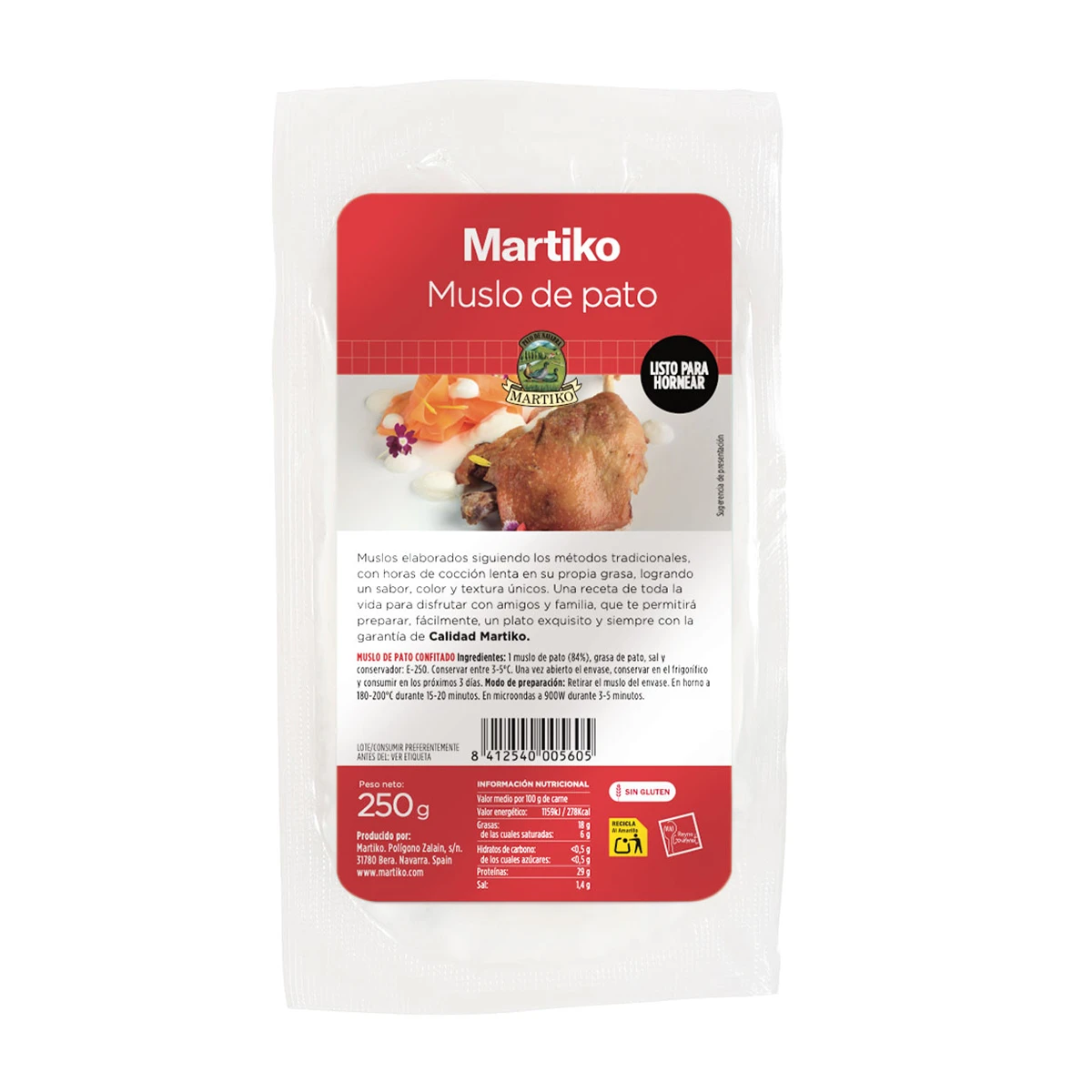 Muslo de pato en confit Martiko 250g